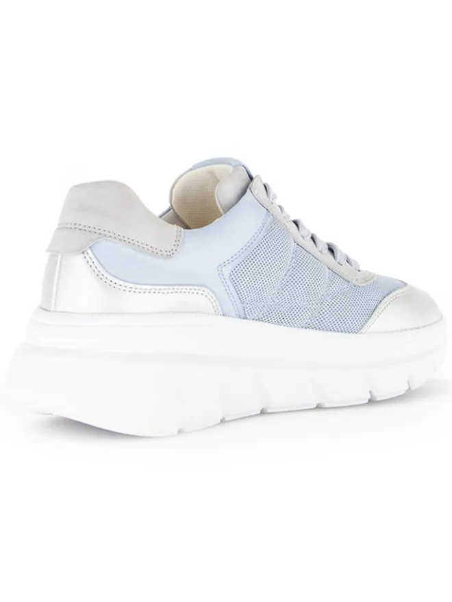 Leder-Sneakers in Hellblau/ Silber/ Grau>Gabor Outlet