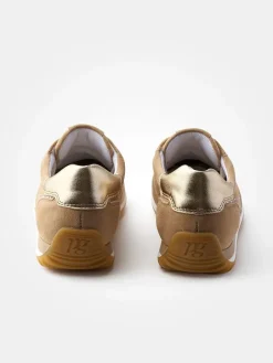 Paul Green Schnürschuhe^Leder-Sneakers in Hellbraun
