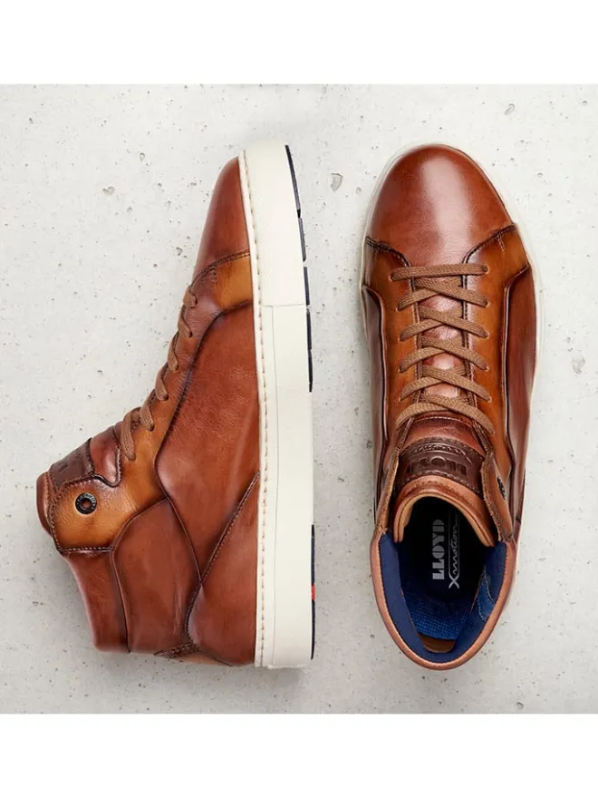LLOYD Schnürschuhe^Leder-Sneakers in Hellbraun