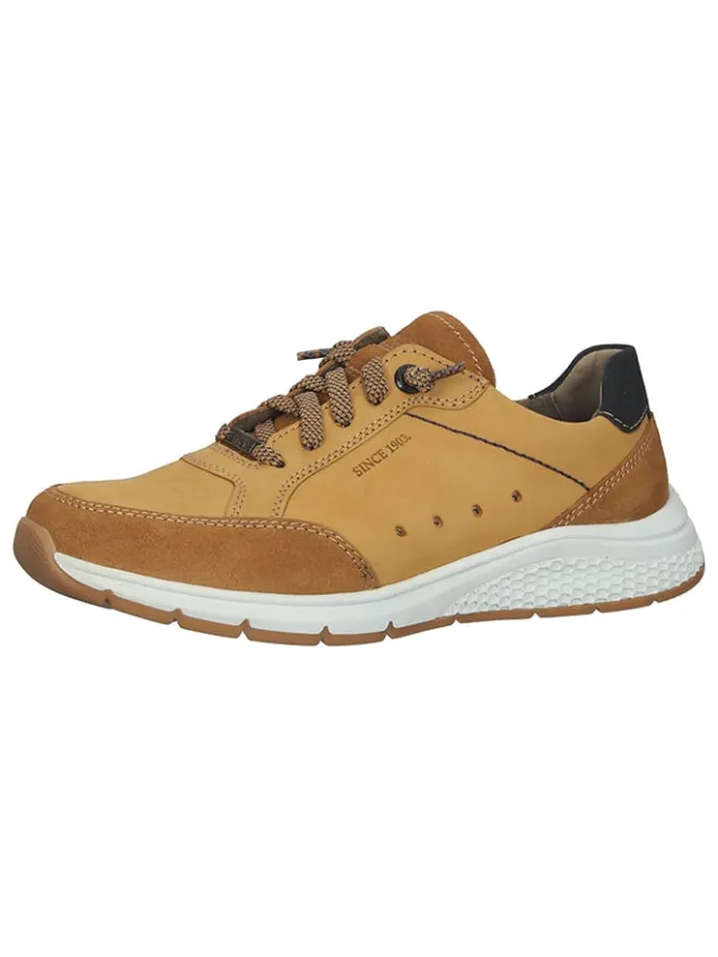 Fretz Men Schnürschuhe^Leder-Sneakers in Hellbraun