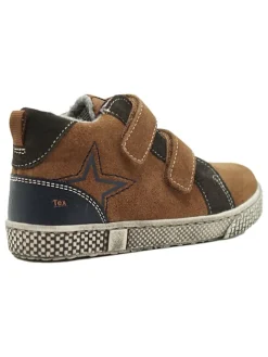 Leder-Sneakers in Hellbraun><noscript><img width=