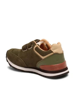 Leder-Sneakers in Khaki><noscript><img width=