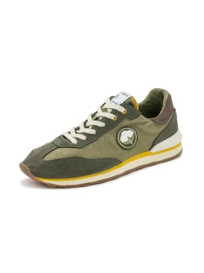Leder-Sneakers in Khaki>natural world Online