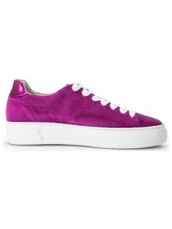 Leder-Sneakers in Lila><noscript><img width=