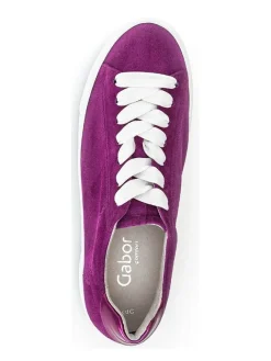 Leder-Sneakers in Lila><noscript><img width=