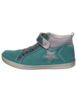 Leder-Sneakers in Petrol>lamino Online