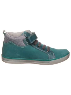 Leder-Sneakers in Petrol>lamino Online