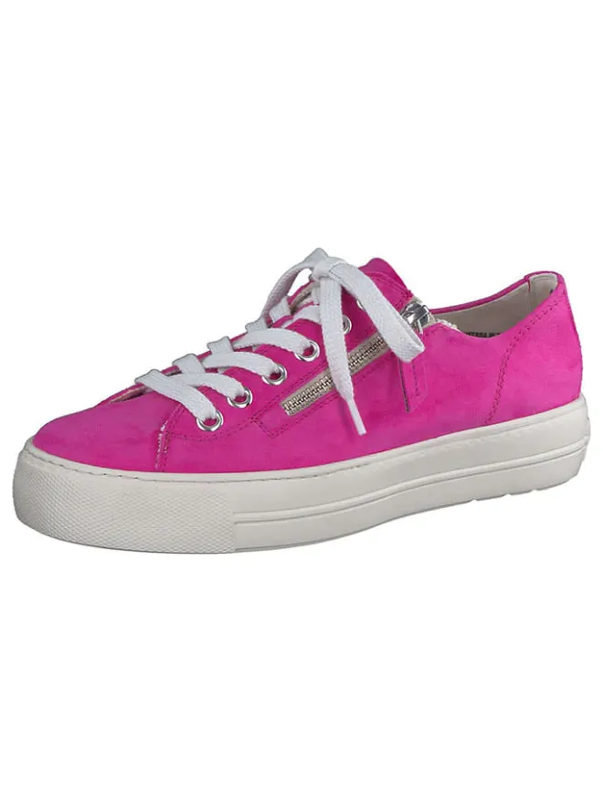 Paul Green Schnürschuhe^Leder-Sneakers in Pink