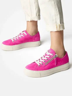 Paul Green Schnürschuhe^Leder-Sneakers in Pink