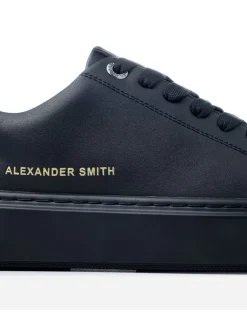 Leder-Sneakers in Schwarz><noscript><img width=