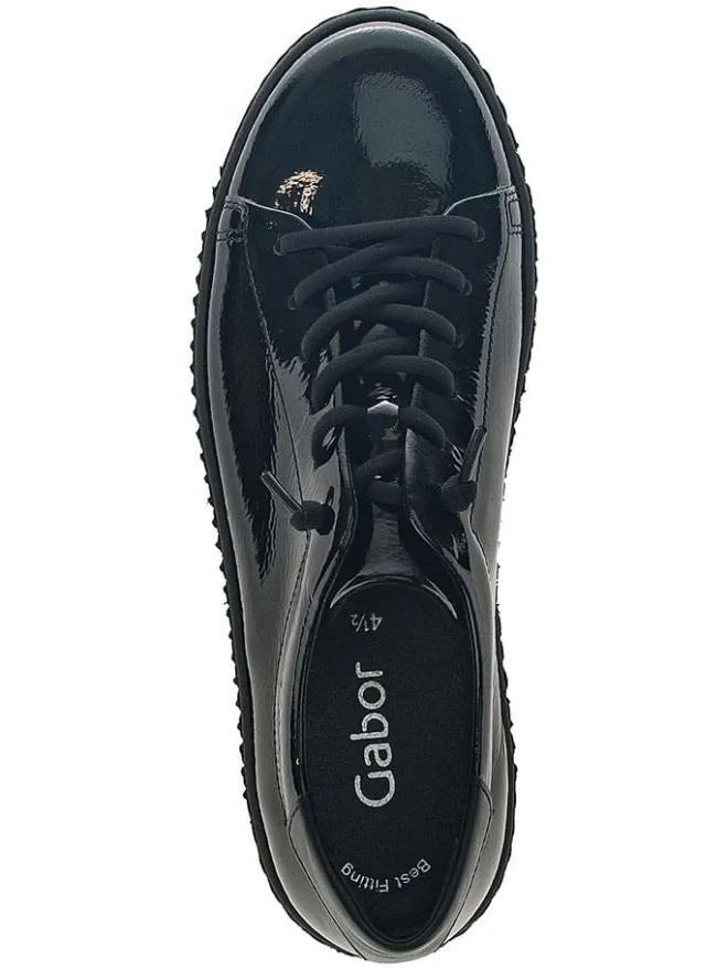 Leder-Sneakers in Schwarz>Gabor Discount