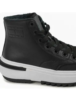 Leder-Sneakers in Schwarz><noscript><img width=