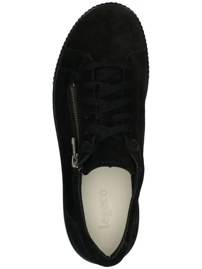 Legero Schnürschuhe^Leder-Sneakers in Schwarz