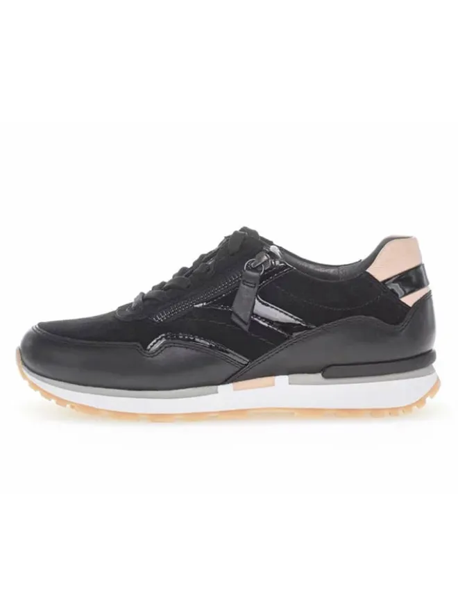 Leder-Sneakers in Schwarz>Gabor Clearance