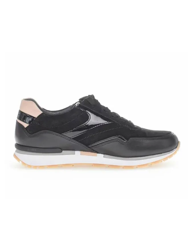 Leder-Sneakers in Schwarz>Gabor Clearance