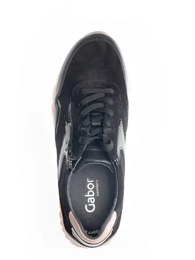 Leder-Sneakers in Schwarz>Gabor Clearance