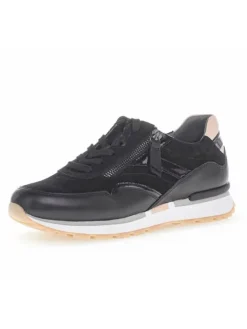 Leder-Sneakers in Schwarz><noscript><img width=