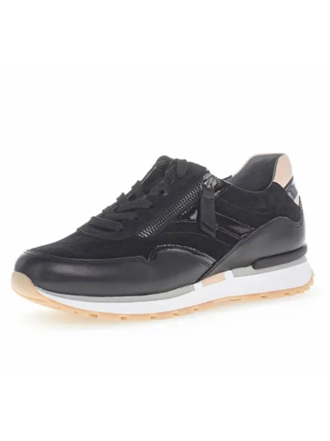 Leder-Sneakers in Schwarz>Gabor Clearance
