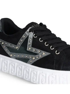 Leder-Sneakers in Schwarz><noscript><img width=