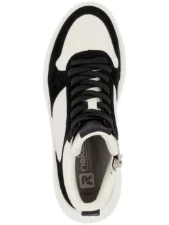 Leder-Sneakers in Schwarz/ Weiß><noscript><img width=