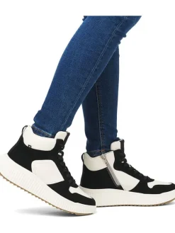 Leder-Sneakers in Schwarz/ Weiß><noscript><img width=
