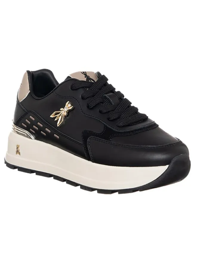 Patrizia Pepe Sneakers^Leder-Sneakers in Schwarz/ Gold