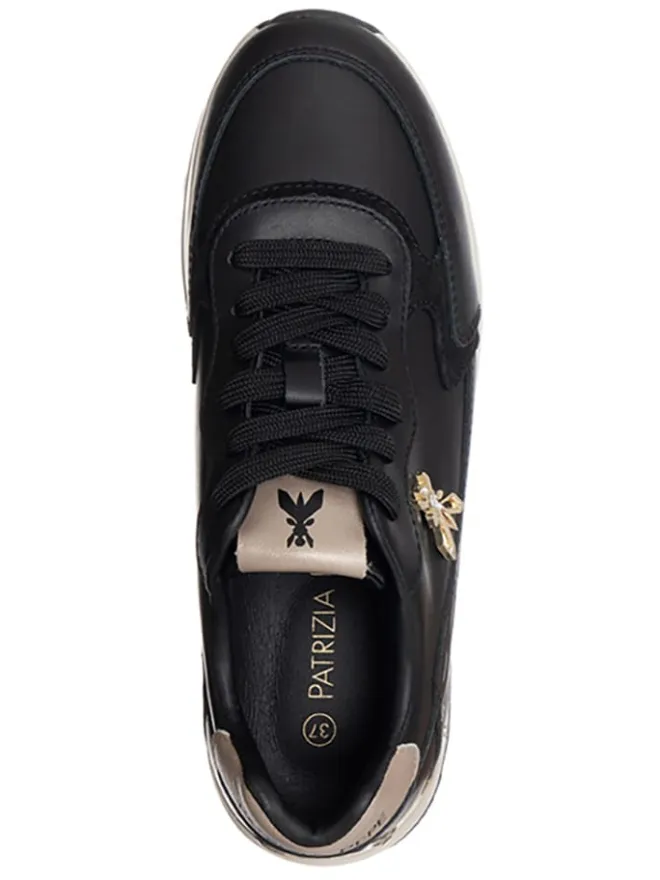 Patrizia Pepe Sneakers^Leder-Sneakers in Schwarz/ Gold