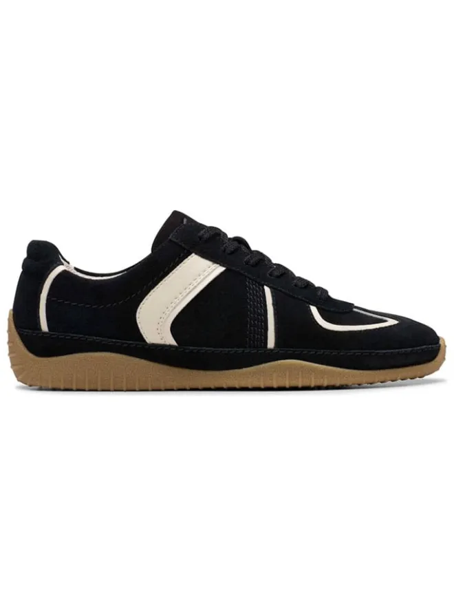 Clarks Sneakers^Leder-Sneakers in Schwarz/ Creme