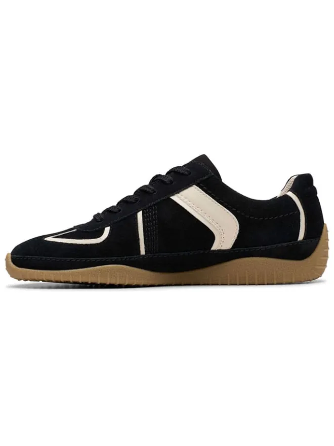 Clarks Sneakers^Leder-Sneakers in Schwarz/ Creme