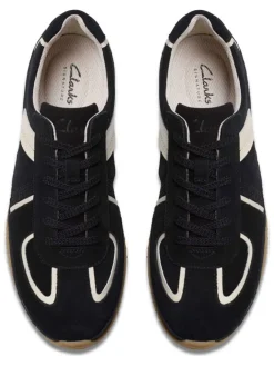 Clarks Sneakers^Leder-Sneakers in Schwarz/ Creme