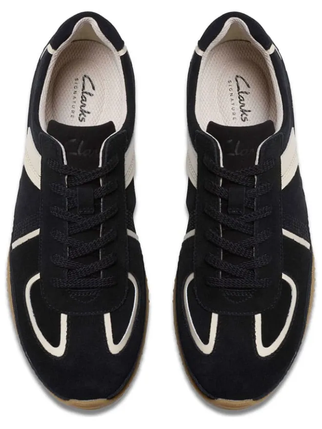 Clarks Sneakers^Leder-Sneakers in Schwarz/ Creme
