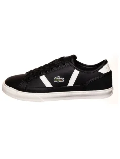 Leder-Sneakers in Schwarz/ Weiß>Lacoste New