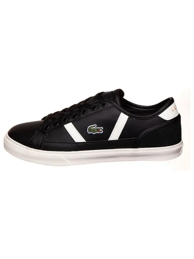 Leder-Sneakers in Schwarz/ Weiß>Lacoste New