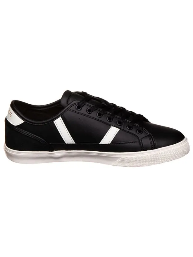 Leder-Sneakers in Schwarz/ Weiß>Lacoste New