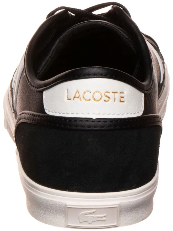 Leder-Sneakers in Schwarz/ Weiß>Lacoste New