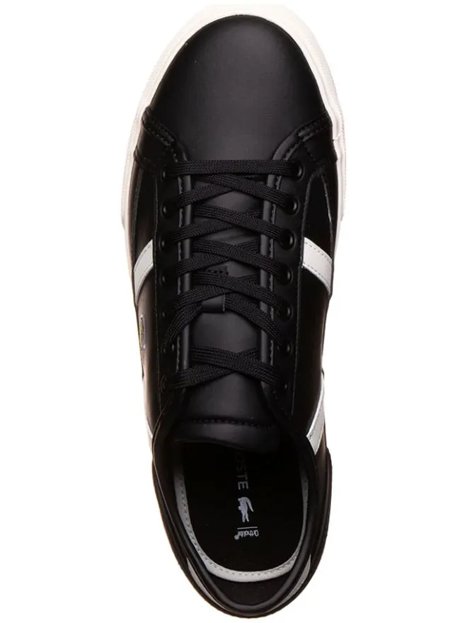 Leder-Sneakers in Schwarz/ Weiß>Lacoste New