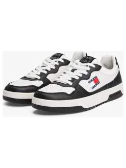 Leder-Sneakers in Schwarz/ Weiß>Tommy Hilfiger Shoes Outlet