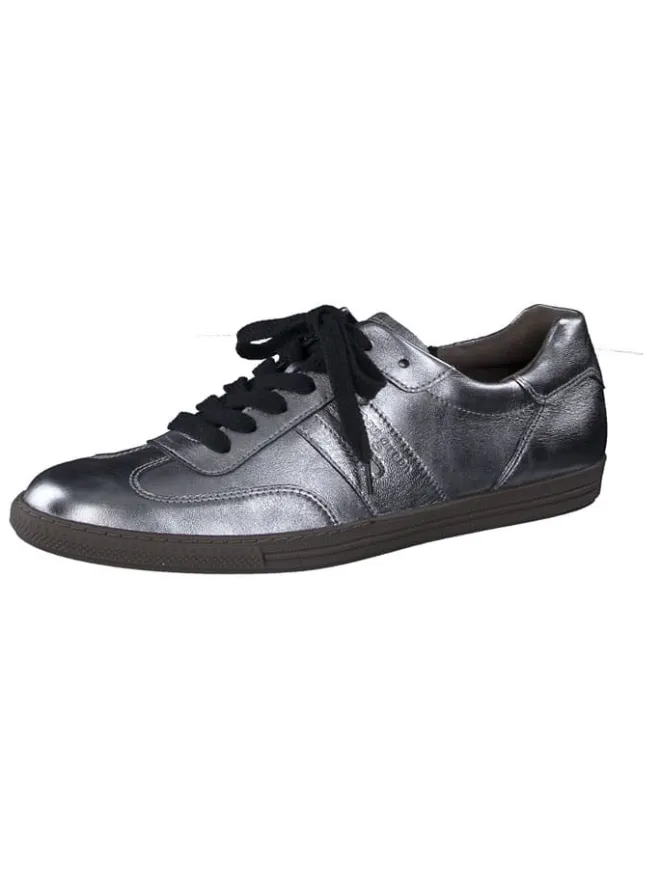 Paul Green Schnürschuhe^Leder-Sneakers in Silber