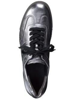Paul Green Schnürschuhe^Leder-Sneakers in Silber