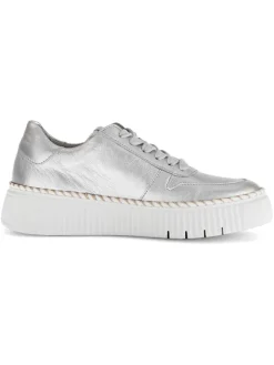 Leder-Sneakers in Silber>Gabor New