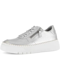 Leder-Sneakers in Silber><noscript><img width=