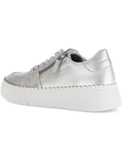 Leder-Sneakers in Silber><noscript><img width=