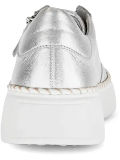 Leder-Sneakers in Silber><noscript><img width=