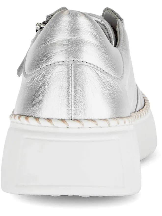 Leder-Sneakers in Silber>Gabor New