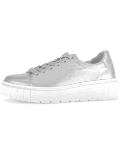 Leder-Sneakers in Silber>Gabor Best
