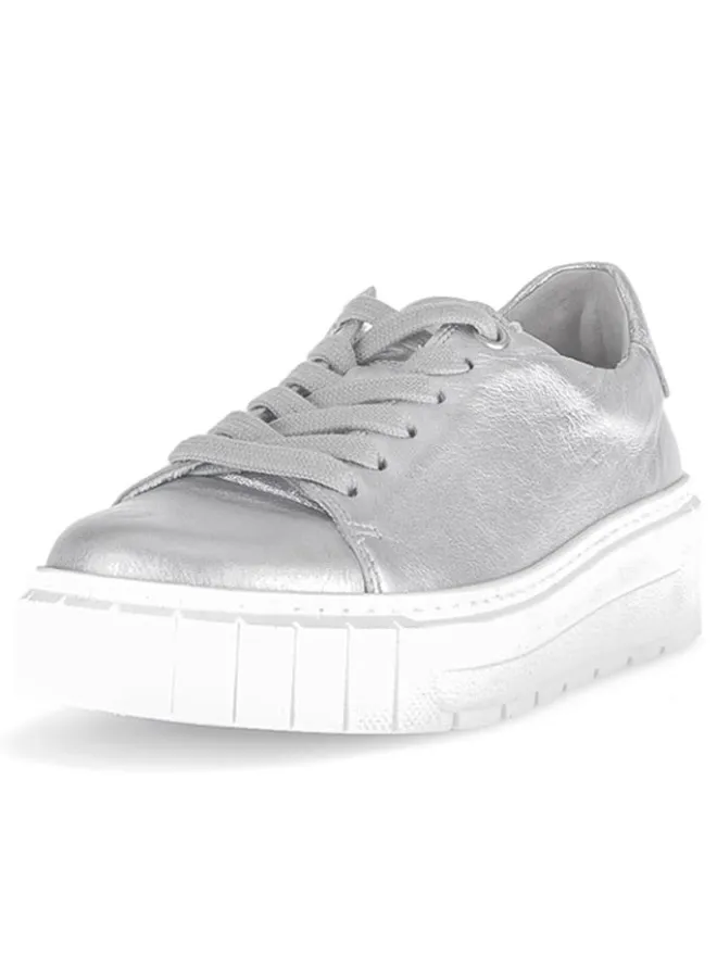 Leder-Sneakers in Silber>Gabor Best