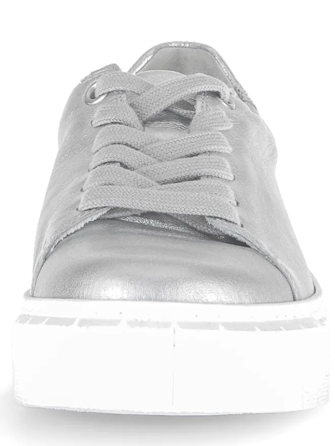Leder-Sneakers in Silber>Gabor Best