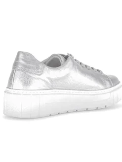 Leder-Sneakers in Silber><noscript><img width=