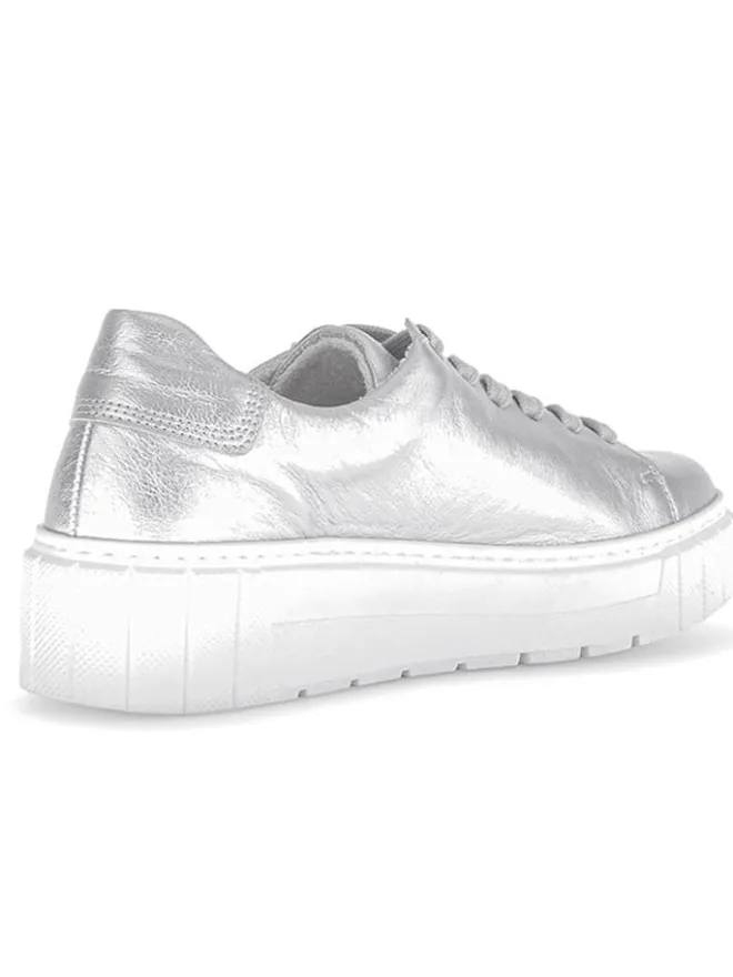 Leder-Sneakers in Silber>Gabor Best