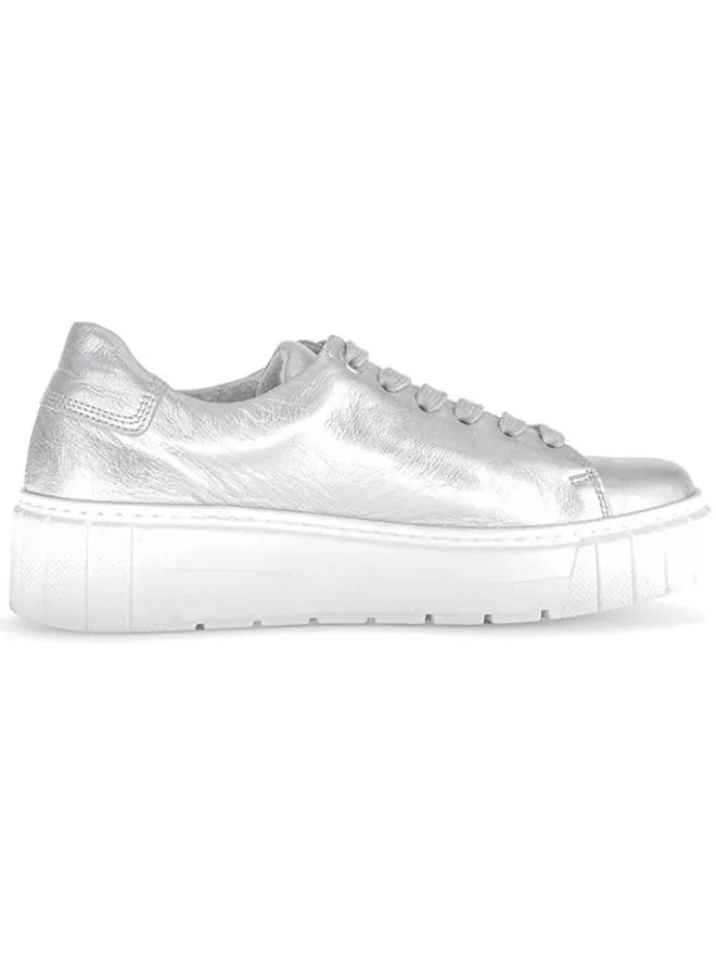 Leder-Sneakers in Silber>Gabor Best